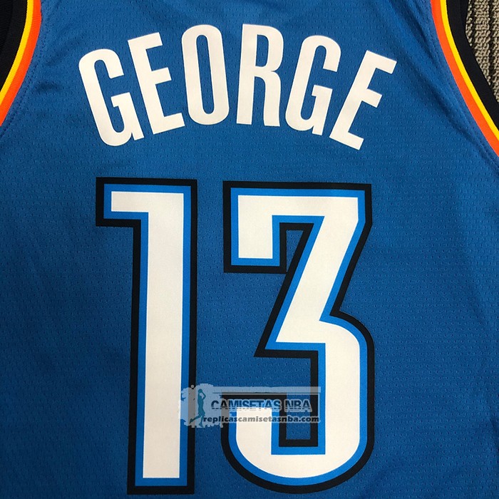 Camiseta Oklahoma City Thunder Paul George NO 13 Icon Azul